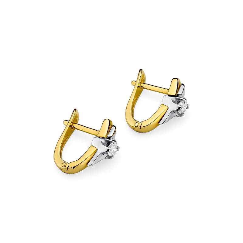 Náušnice KO088 Diamant 2 x 0,10ct žlté zlato Au 585/1000 - 1