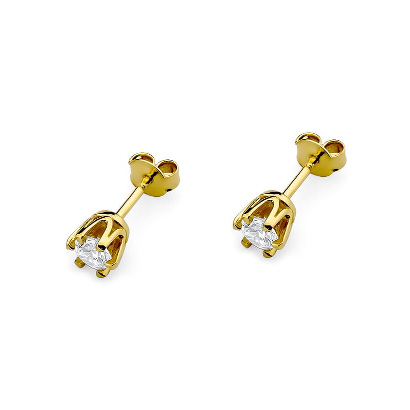KO220 Diamantové náušnice 2 x 0,30ct žlté zlato Au 585/1000 - 1