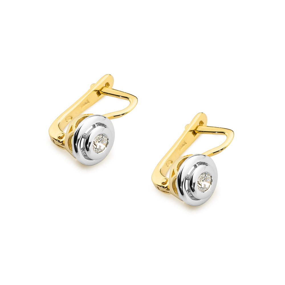 Náušnice KO294 Diamant 2 x 0,10ct žlté zlato Au 585/1000 - 1