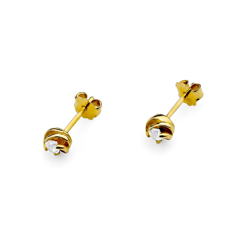 Náušnice K0329 Diamant 2 x 0,08ct žlté zlato Au 585/1000 - 1