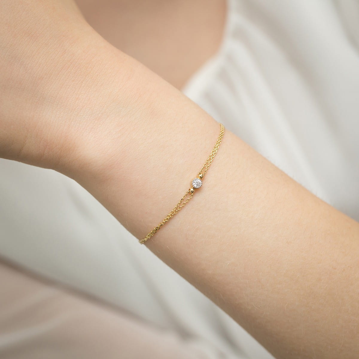 Náramok B004 Diamant 0,10ct žlté zlato Au 585/1000 - 1