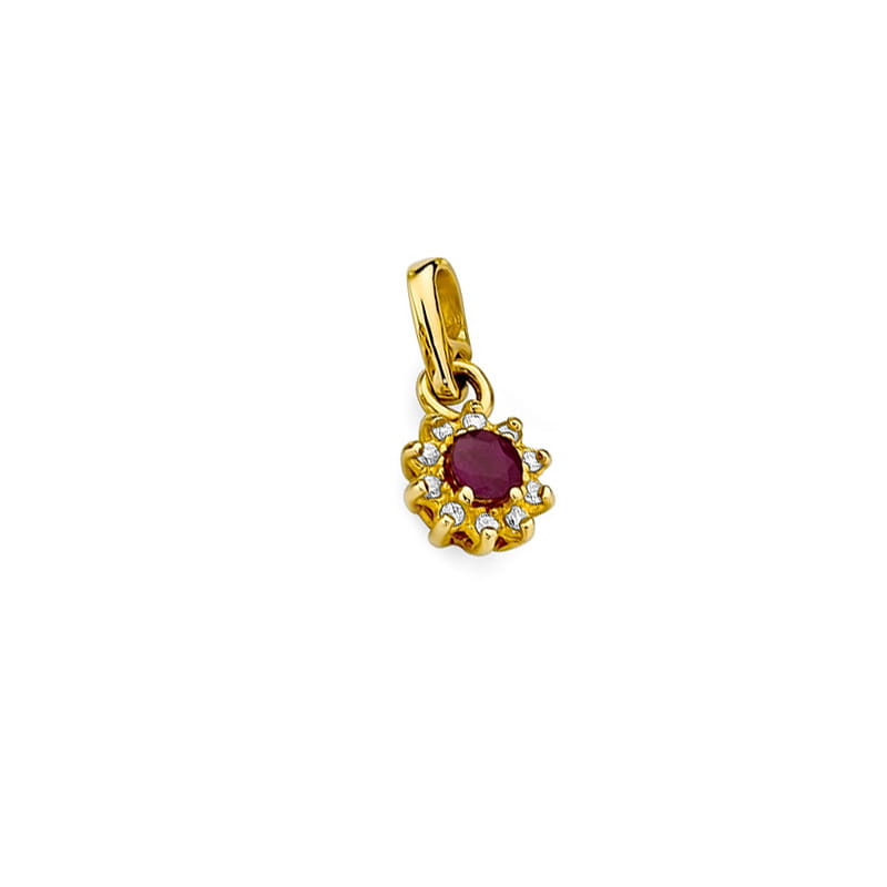 Z185 Ruby prívesok 0.15ct žlté zlato Au 585/1000 - 1