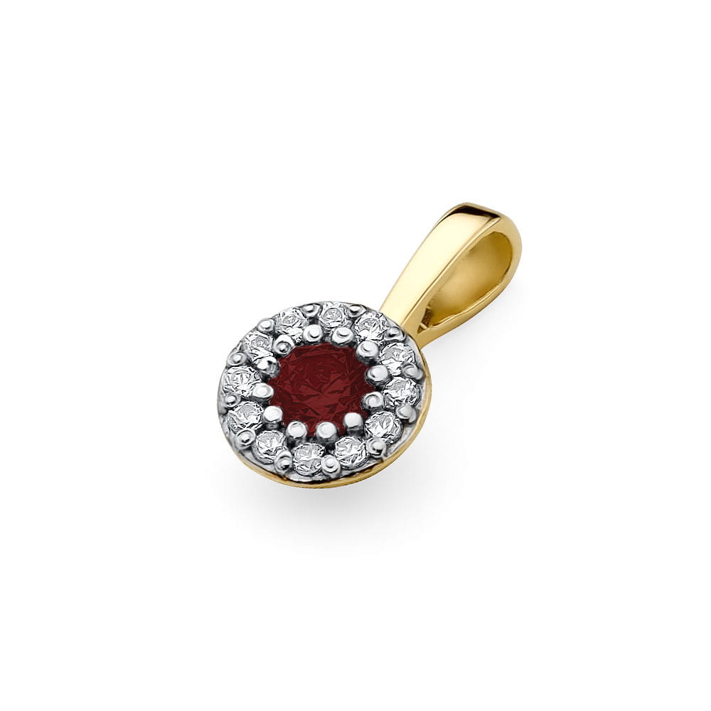 Z443 Ruby prívesok 0.15ct žlté zlato Au 585/1000 - 1