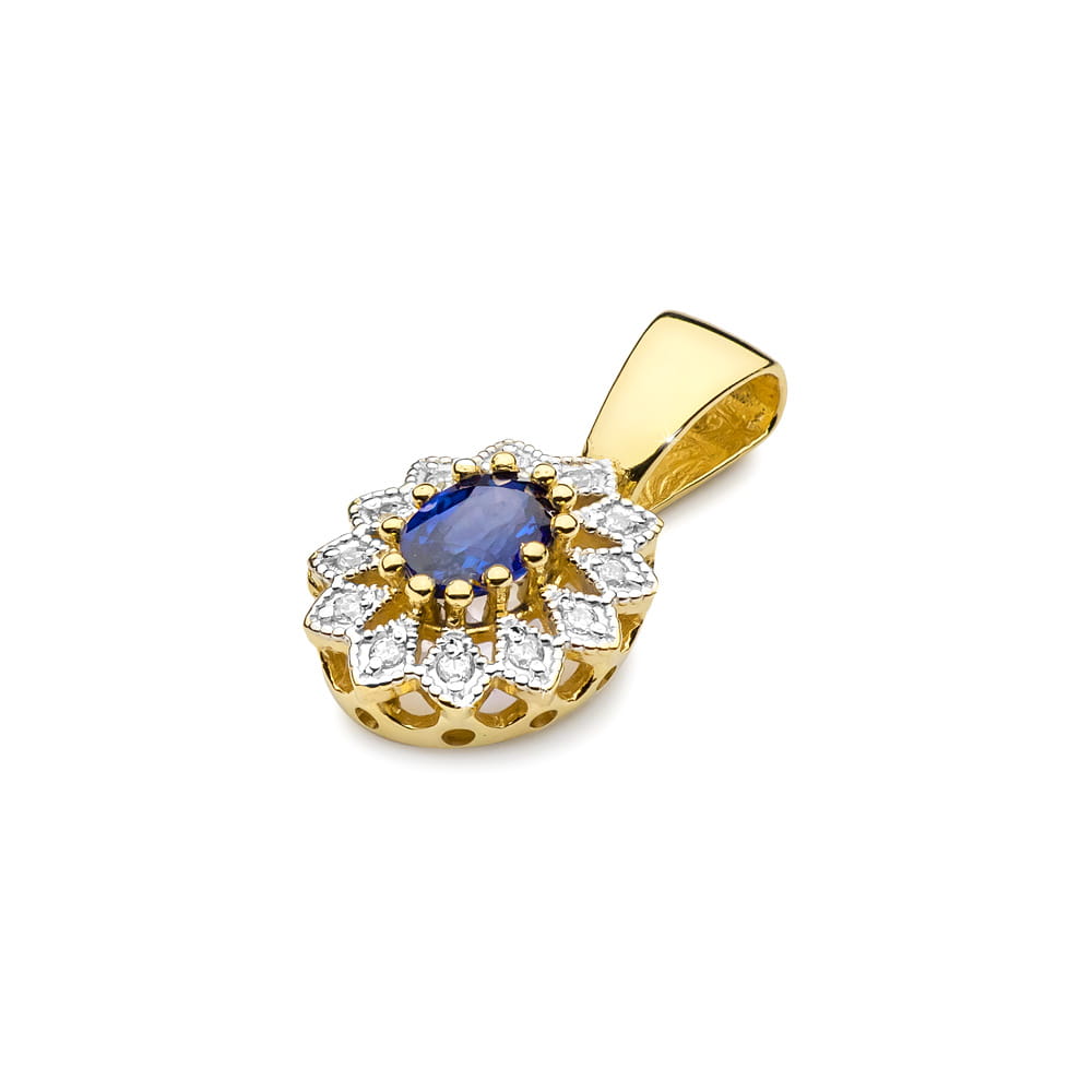 Z354 Zafírový prívesok 0,70ct žlté zlato Au 585/1000 - 1