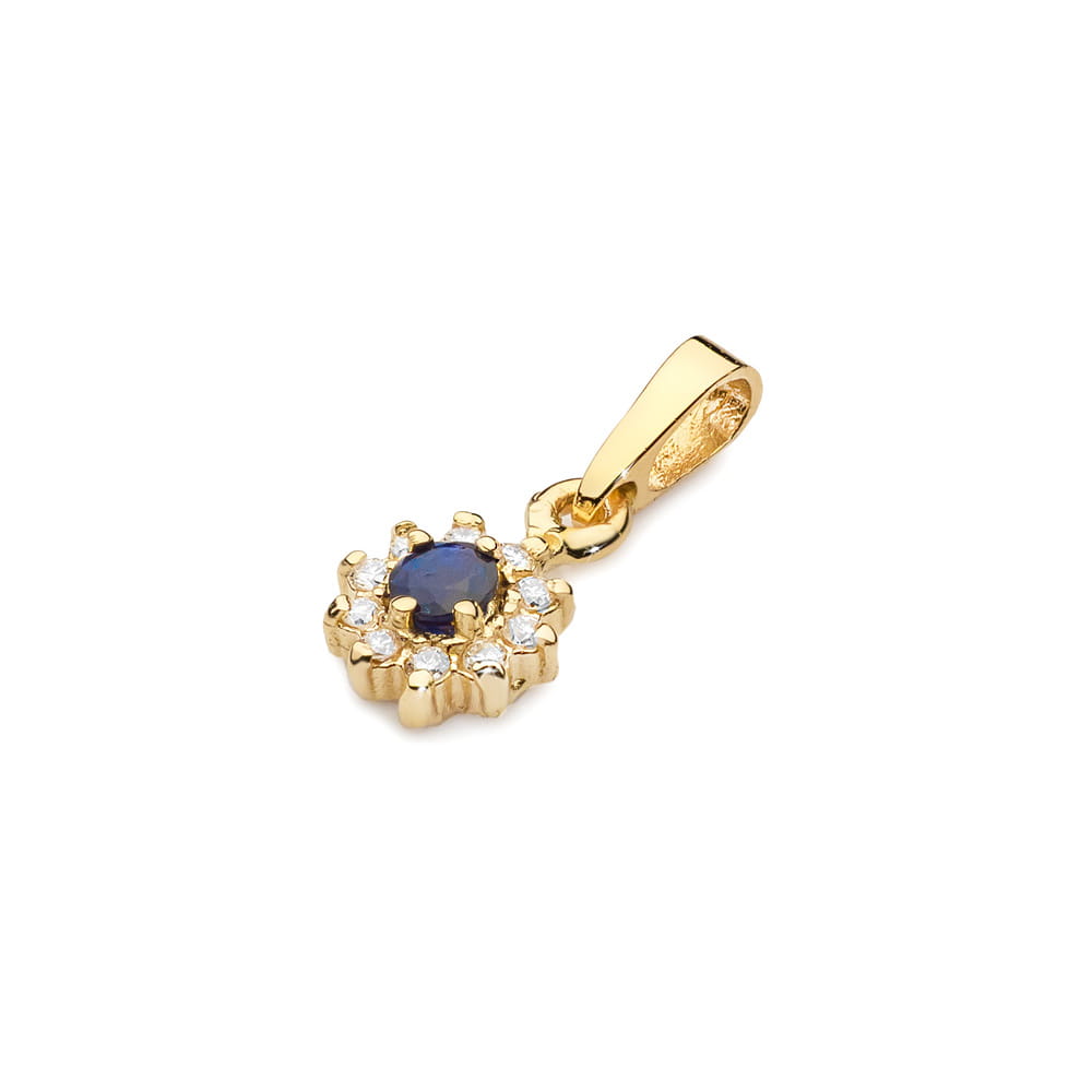 Z185 Zafírový prívesok 0,15ct žlté zlato Au 585/1000 - 1