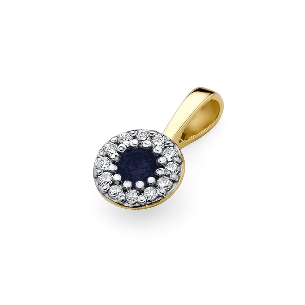 Z443 Zafírový prívesok 0,15ct žlté zlato Au 585/1000 - 1
