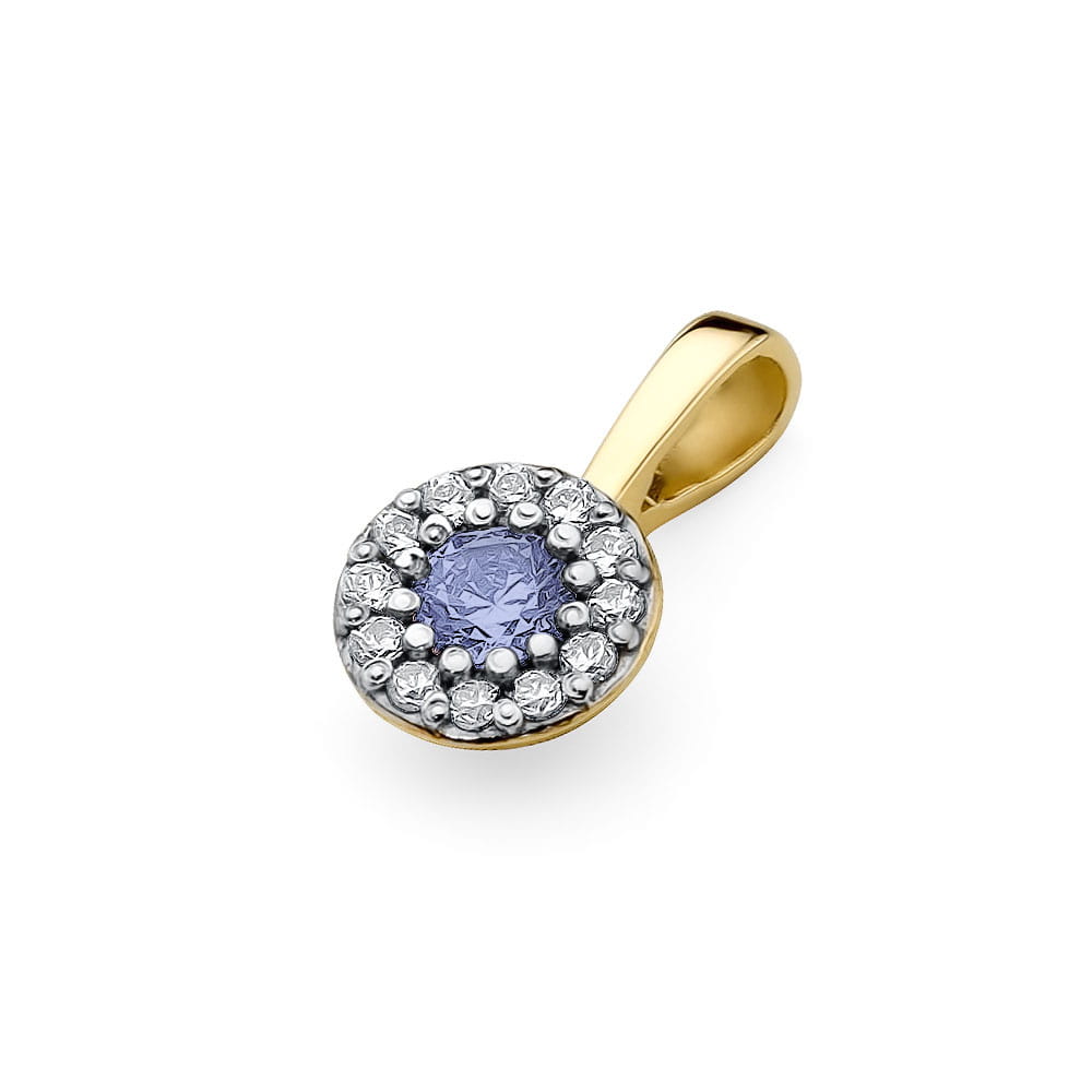 Z443 Tanzanite prívesok 0.15ct žlté zlato Au 585/1000 - 1