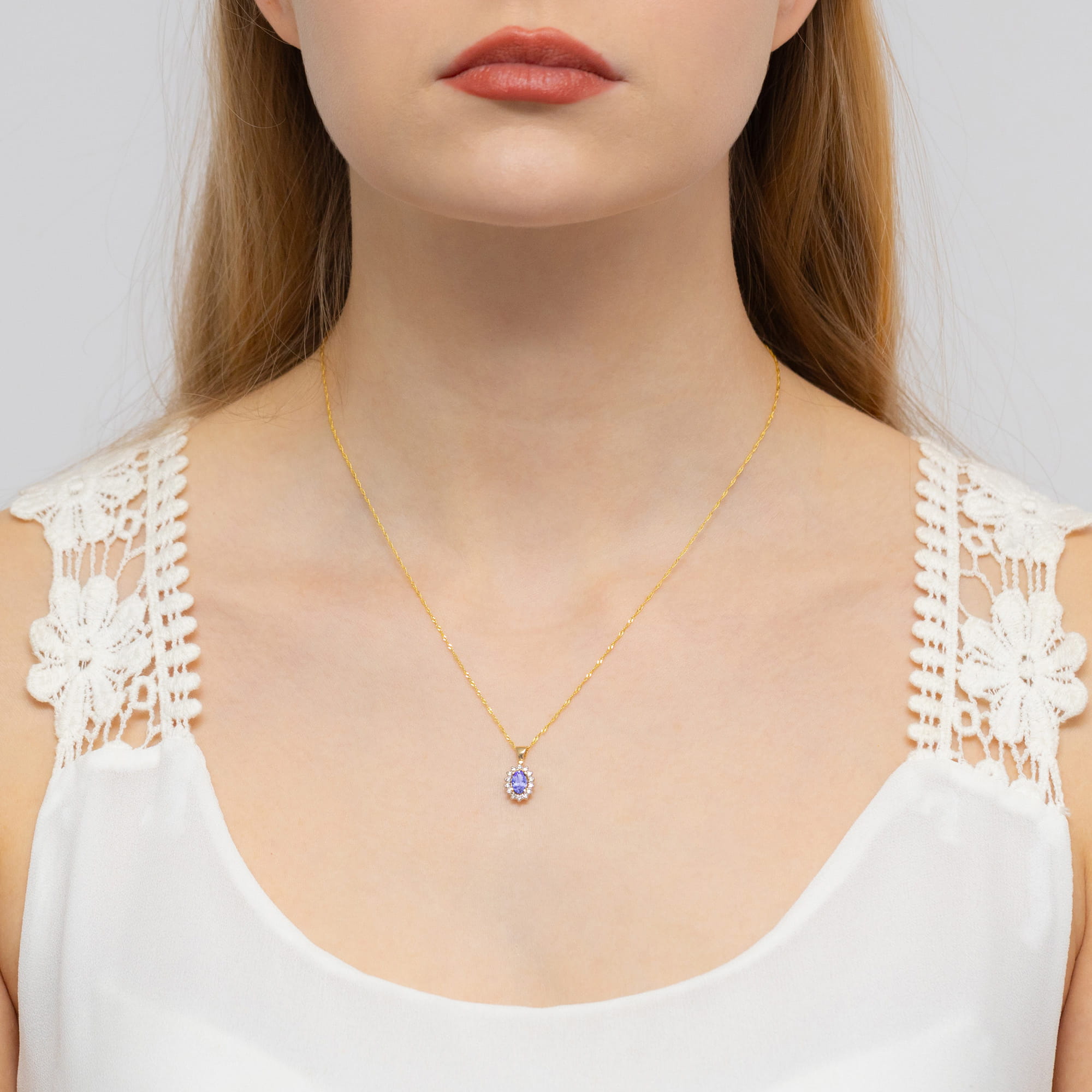 Z182 Tanzanite prívesok 0.40ct žlté zlato Au 585/1000 - 1