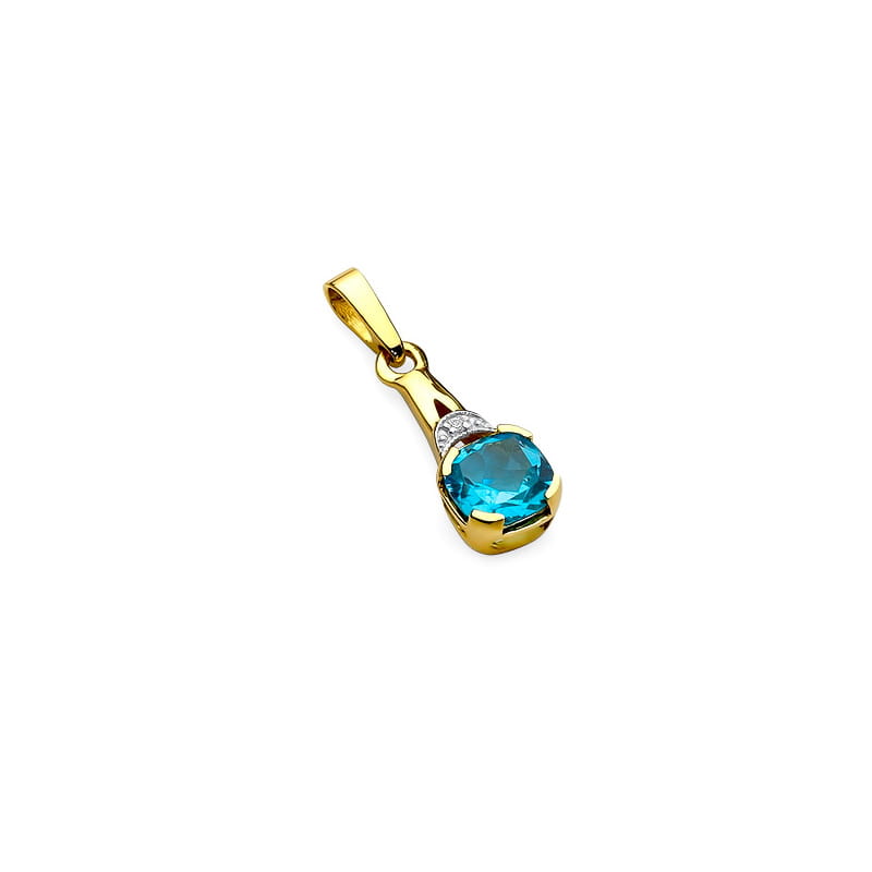 Z040 Topaz prívesok 1.10ct žlté zlato Au 585/1000 - 1