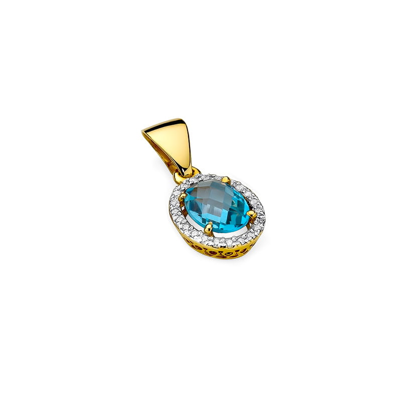 Z080 Topaz prívesok 1.70ct žlté zlato Au 585/1000 - 1