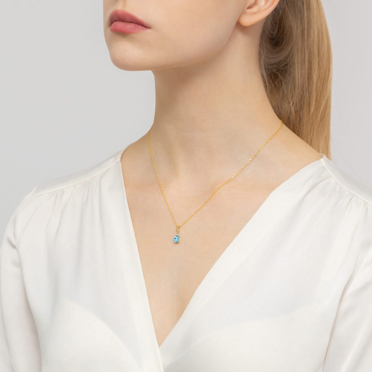 Z308 Topaz prívesok 0.90ct žlté zlato Au 585/1000 - 1