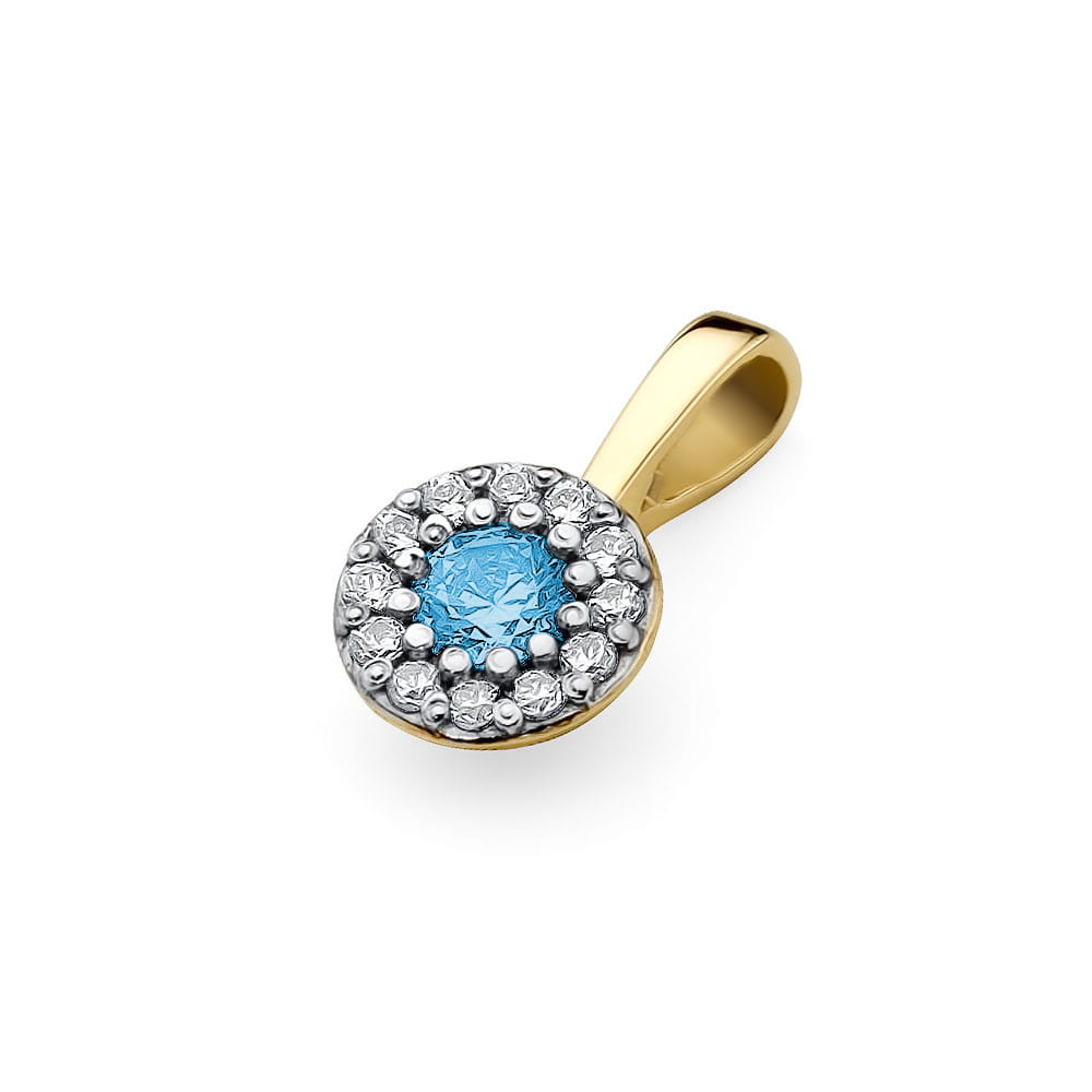 Z443 Topaz prívesok 0.15ct žlté zlato Au 585/1000 - 1