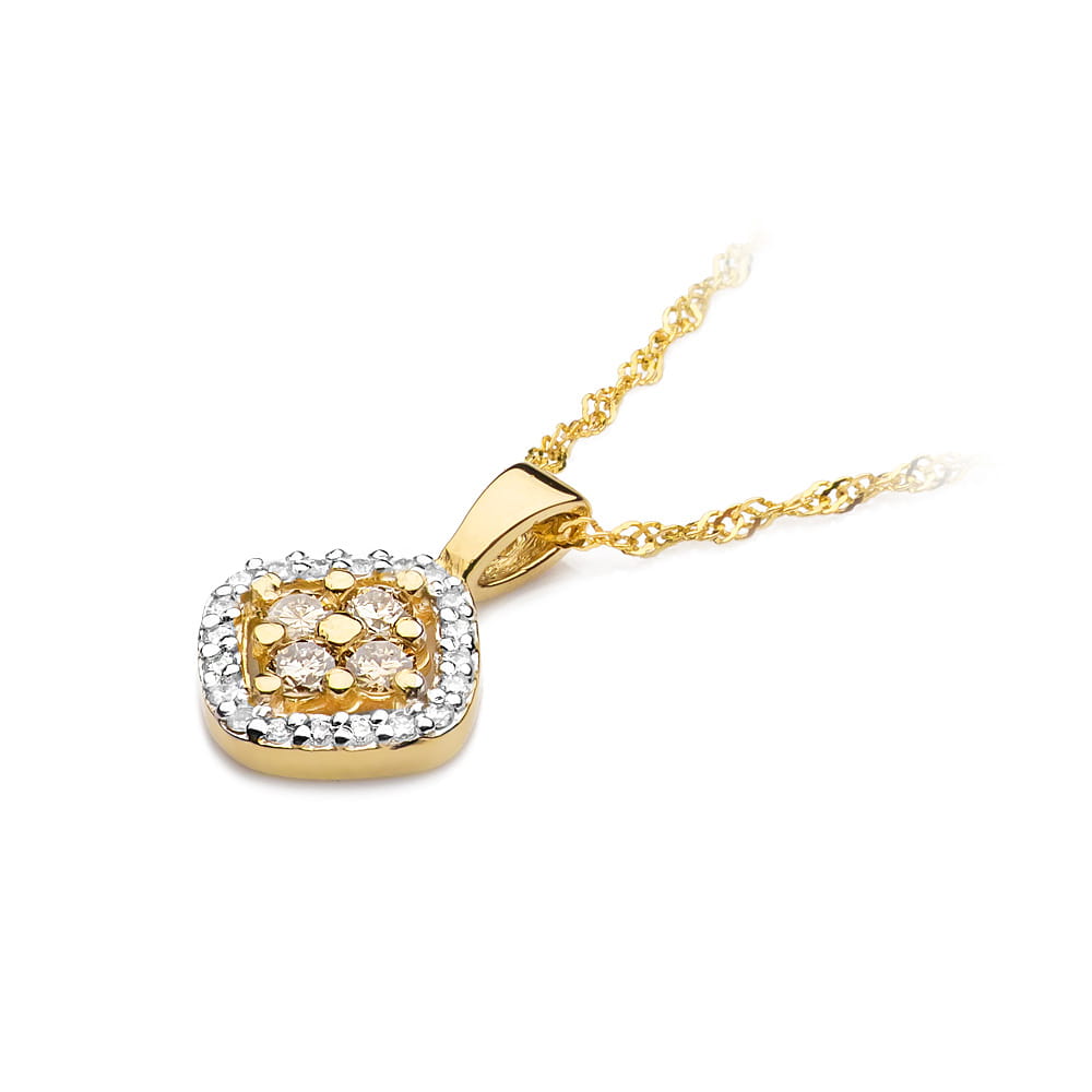 Z441 prívesok s diamantmi žlté zlato Au 585/1000 - 1