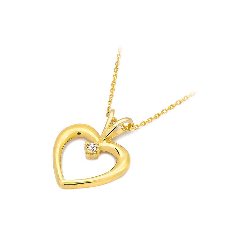 Prívesok S003 Diamant 0,04ct žlté zlato Au 585/1000 - 1