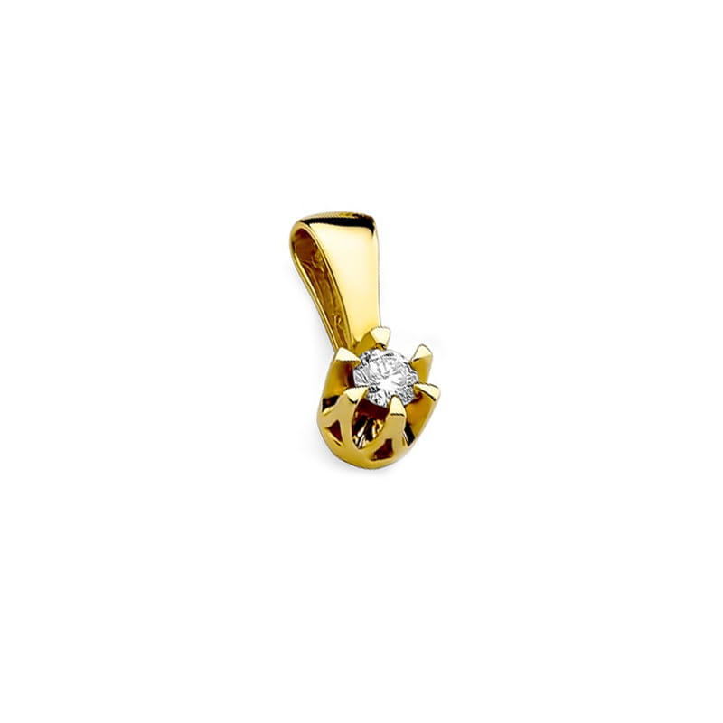 Prívesok Z032 Diamant 0,12ct žlté zlato Au 585/1000 - 1