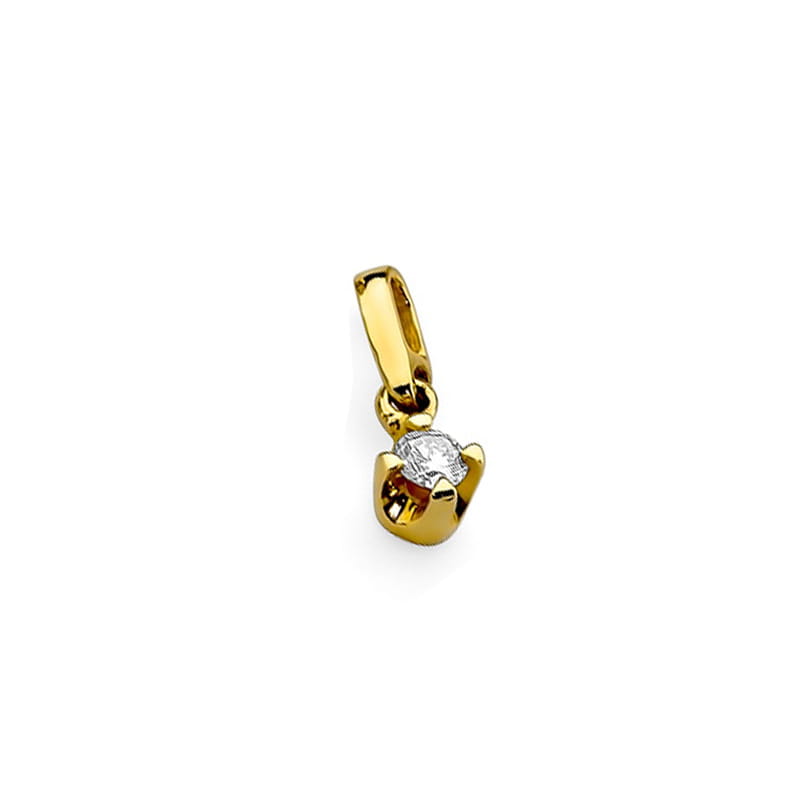 Prívesok Z034 Diamant 0,10ct žlté zlato Au 585/1000 - 1