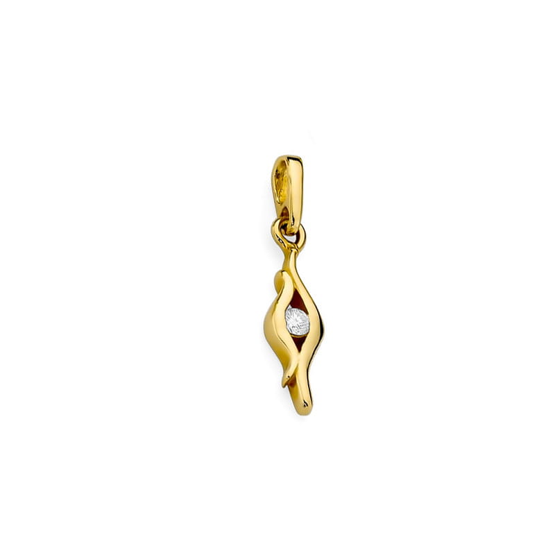 Prívesok Z048 Diamant 0,04ct žlté zlato Au 585/1000 - 1