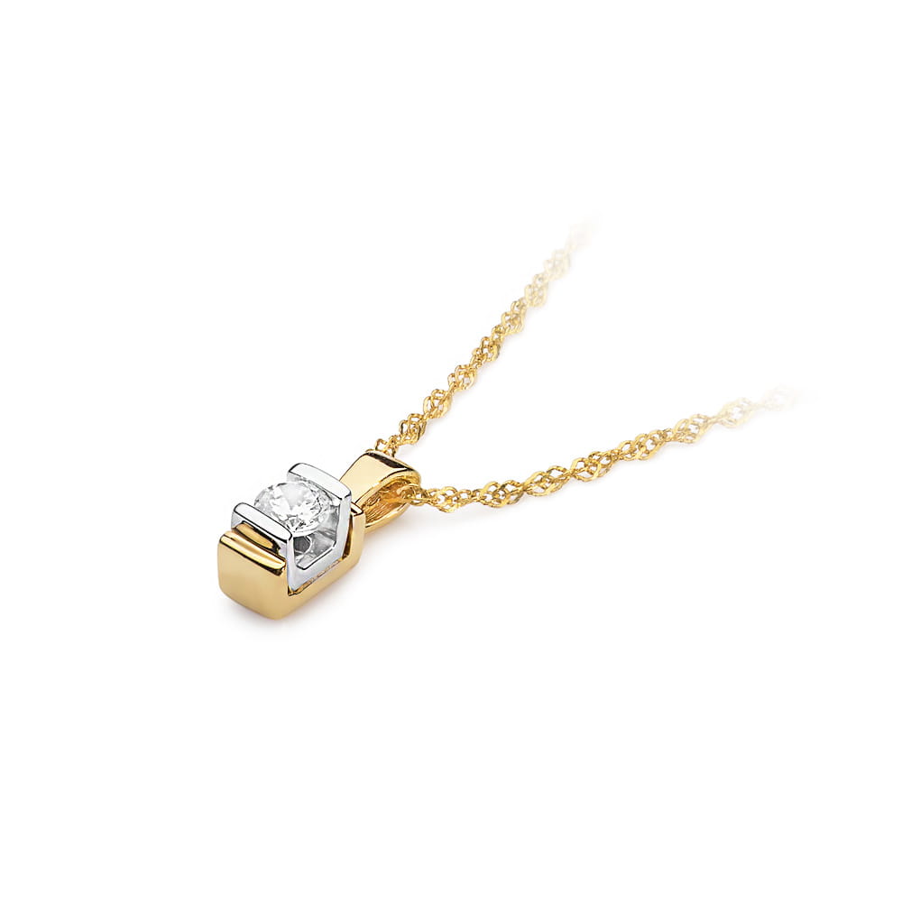 Z343 Diamantový prívesok 0.10ct žlté zlato Au 585/1000 - 1