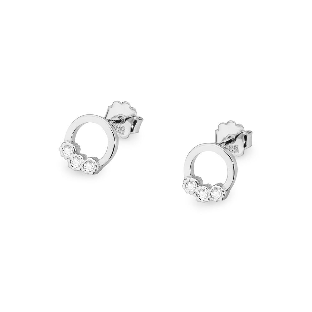 CK020 náušnice s diamantmi, biele zlato Au 585/1000 - 1