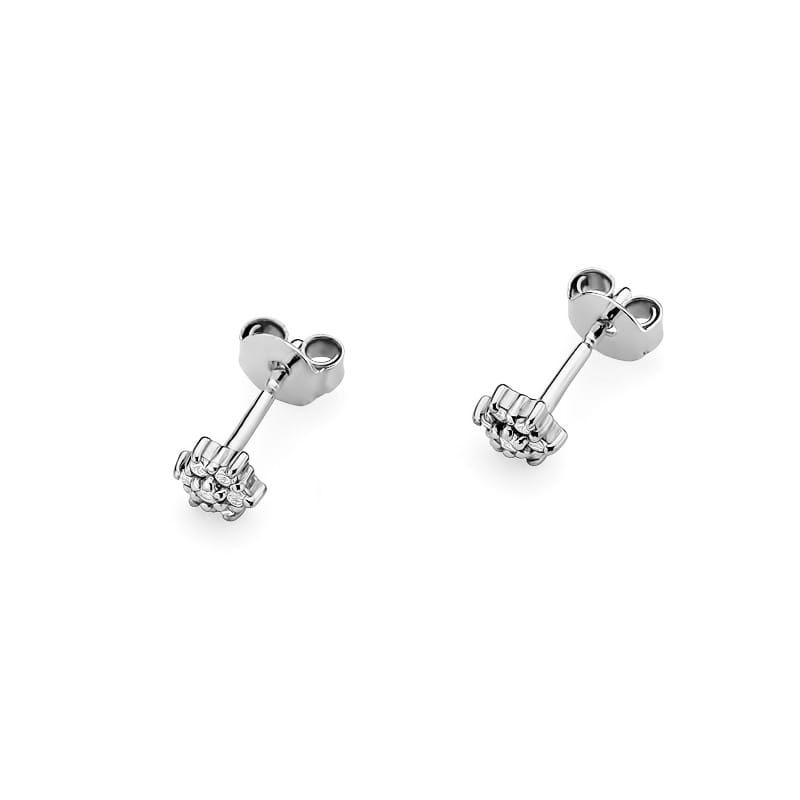 Náušnice KO039 s diamantmi biele zlato Au 585/1000 - 1