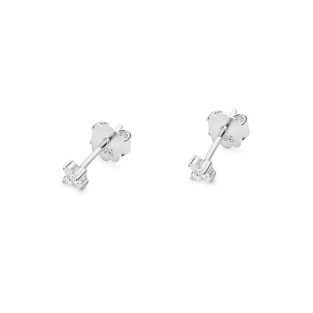 Náušnice KO024 s diamantmi biele zlato Au 585/1000 - 1
