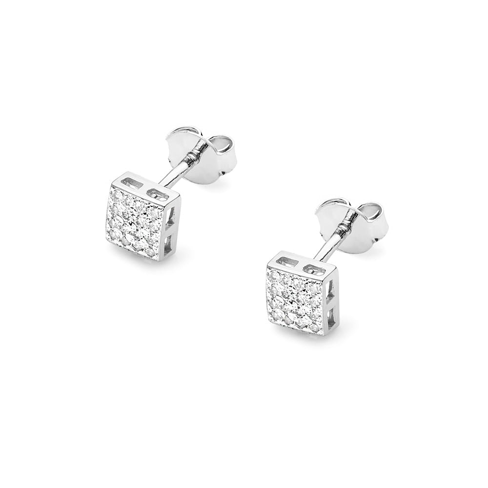 CK013 náušnice s diamantmi, biele zlato Au 585/1000 - 1