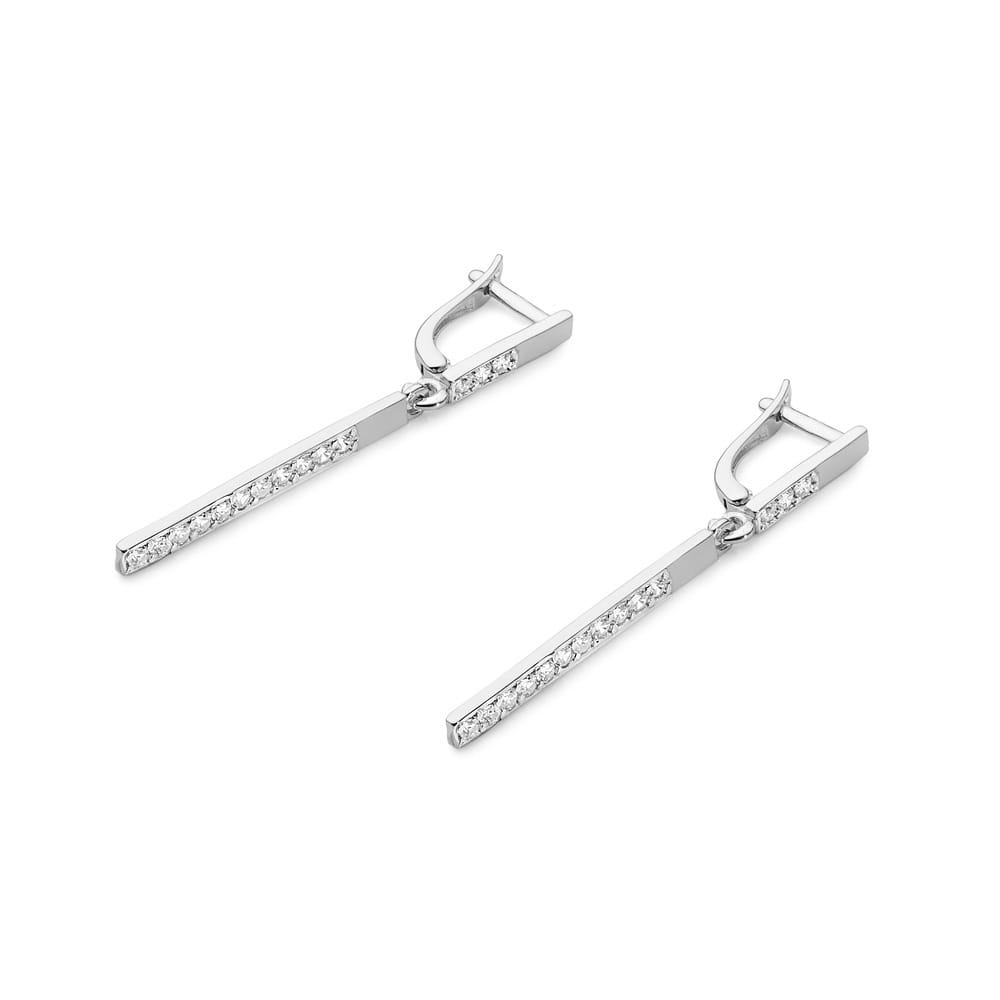 Náušnice KO027 s diamantmi biele zlato Au 585/1000 - 1