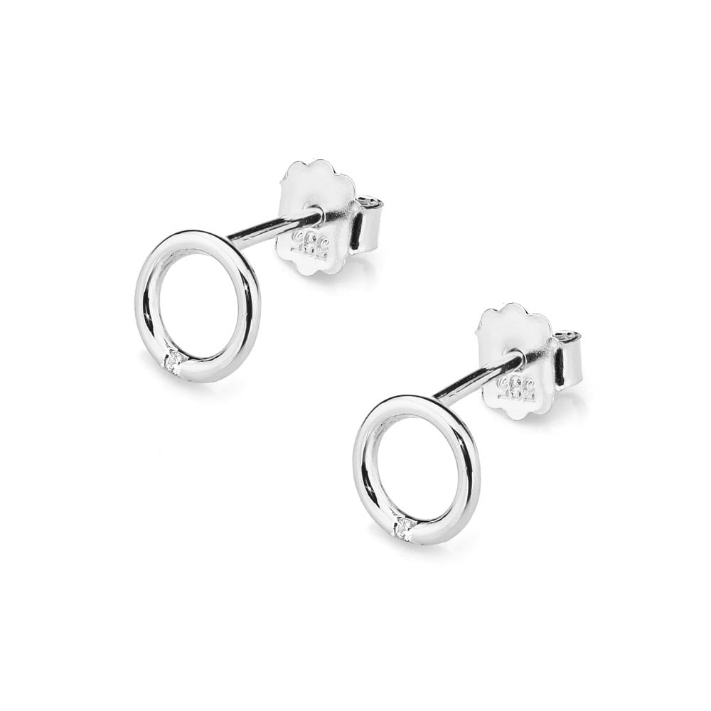 Náušnice CK028 Diamant 2 x 0,005ct biele zlato Au 585/1000 - 1