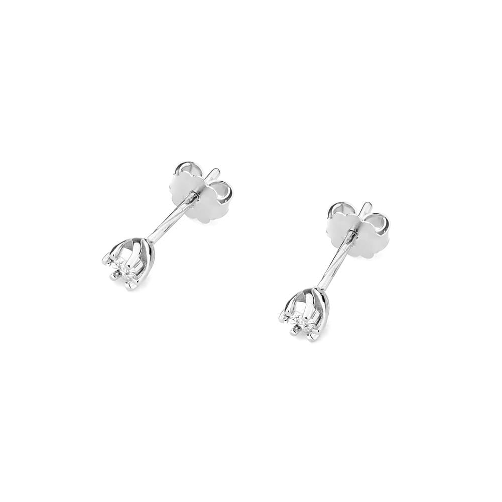 Náušnice K0031 Diamant 2 x 0,0086ct biele zlato Au 585/1000 - 1