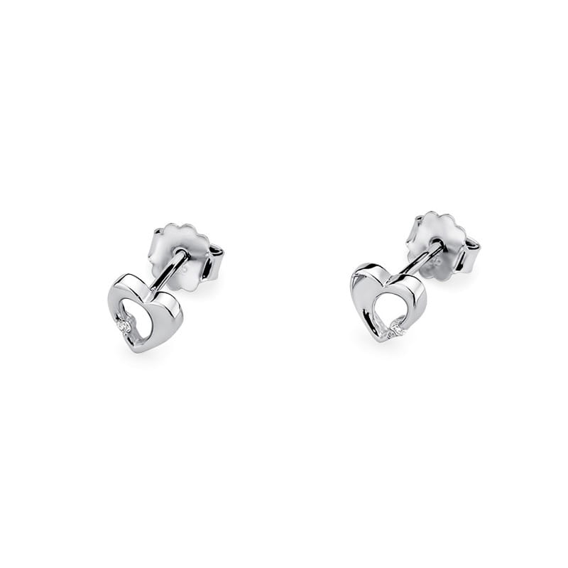 Náušnice KO020 Diamant 2 x 0,0086ct biele zlato Au 585/1000 - 1