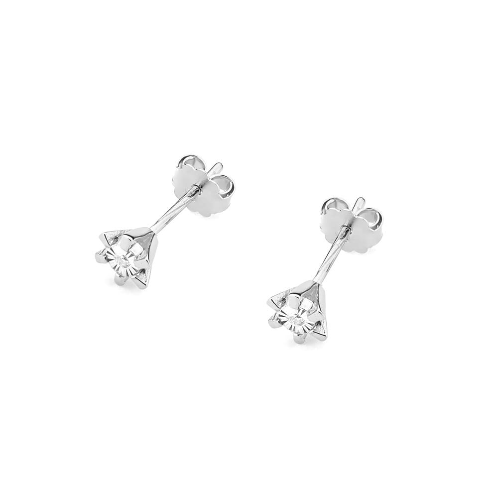 Náušnice K0029 Diamant 2 x 0,0086ct biele zlato Au 585/1000 - 1