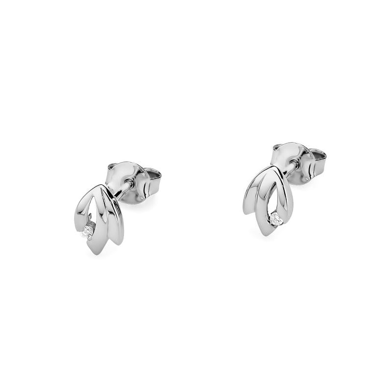 Náušnice KO018 Diamant 2 x 0,0145ct biele zlato Au 585/1000 - 1
