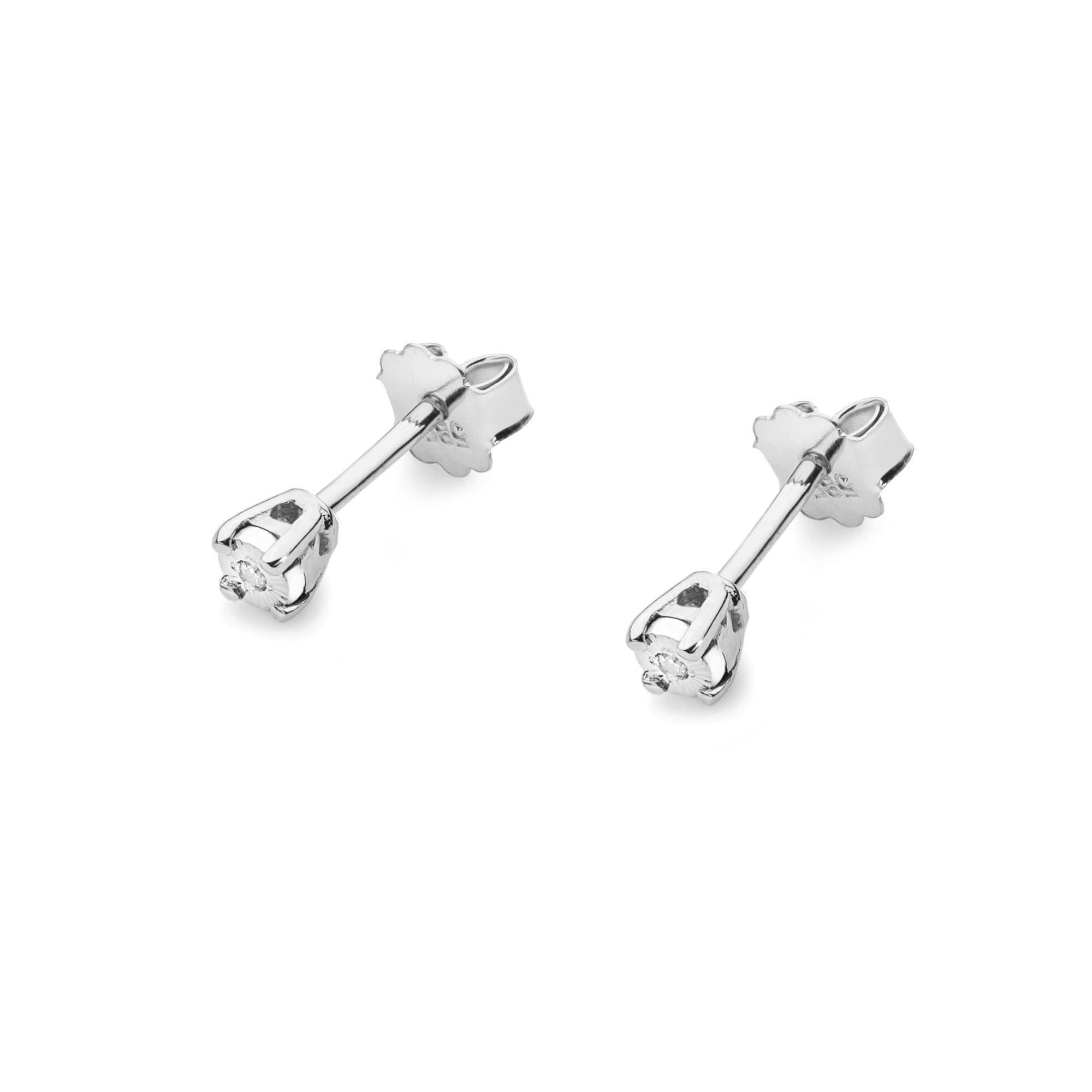 Náušnice KO058 Diamant 2 x 0,01ct biele zlato Au 585/1000 - 1