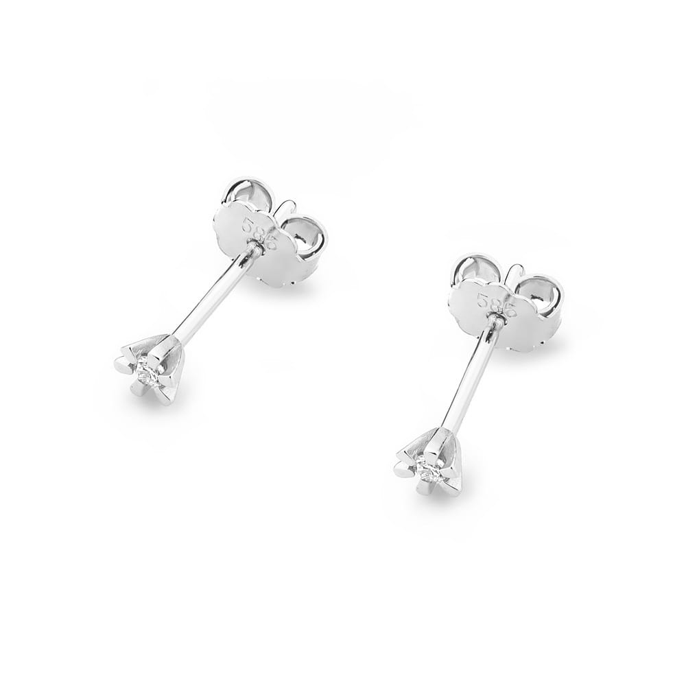 Náušnice K0029 Diamant 2 x 0,02ct biele zlato Au 585/1000 - 1