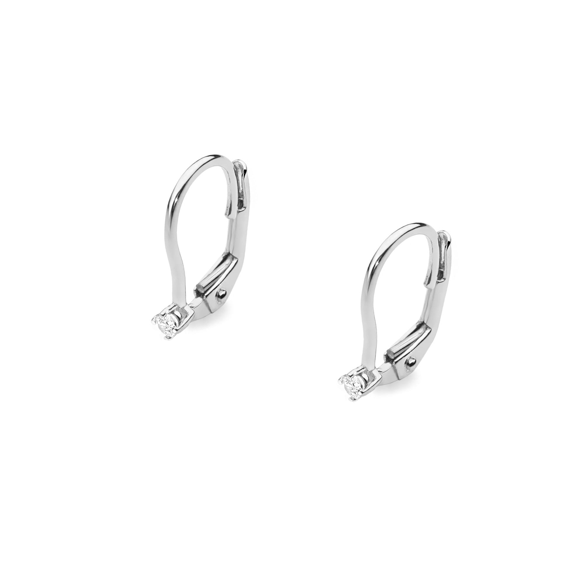 Náušnice KO057 Diamant 2 x 0,03ct biele zlato Au 585/1000 - 1