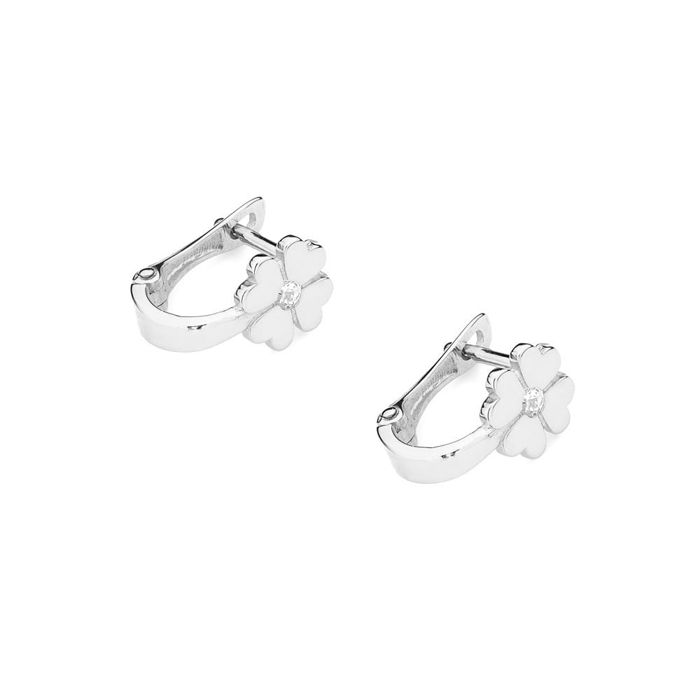 Náušnice KO060 Diamant 2 x 0,03ct biele zlato Au 585/1000 - 1