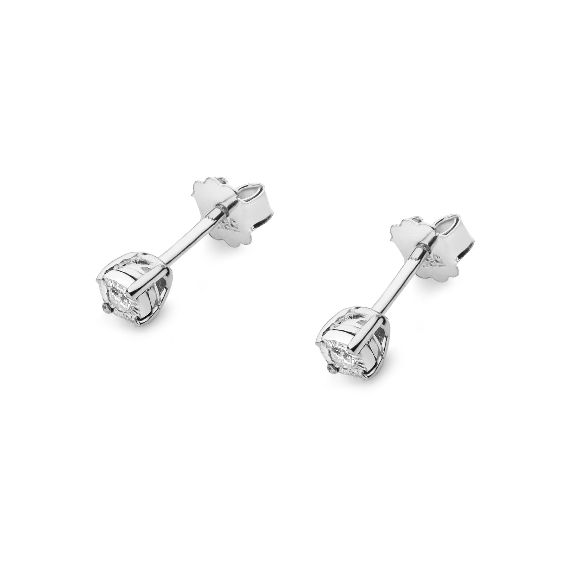 Náušnice KO058 Diamant 2 x 0,03ct biele zlato Au 585/1000 - 1