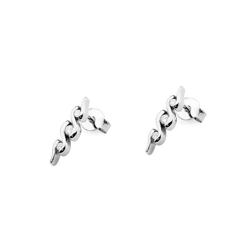Náušnice KO042 Diamant 2 x 0,03ct biele zlato Au 585/1000 - 1