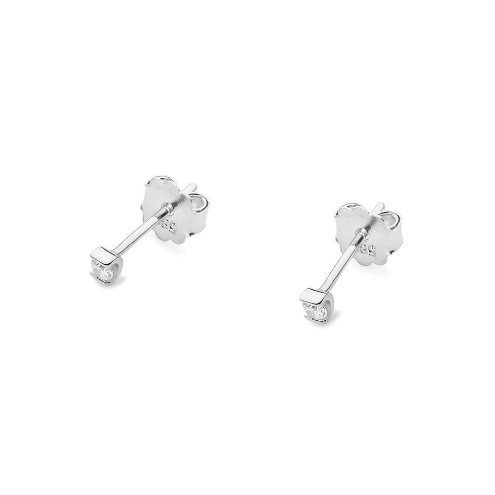 Náušnice KO055 Diamant 2 x 0,04ct biele zlato Au 585/1000 - 1