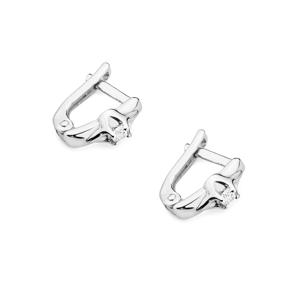 Náušnice KO088 Diamant 2 x 0,04ct biele zlato Au 585/1000 - 1