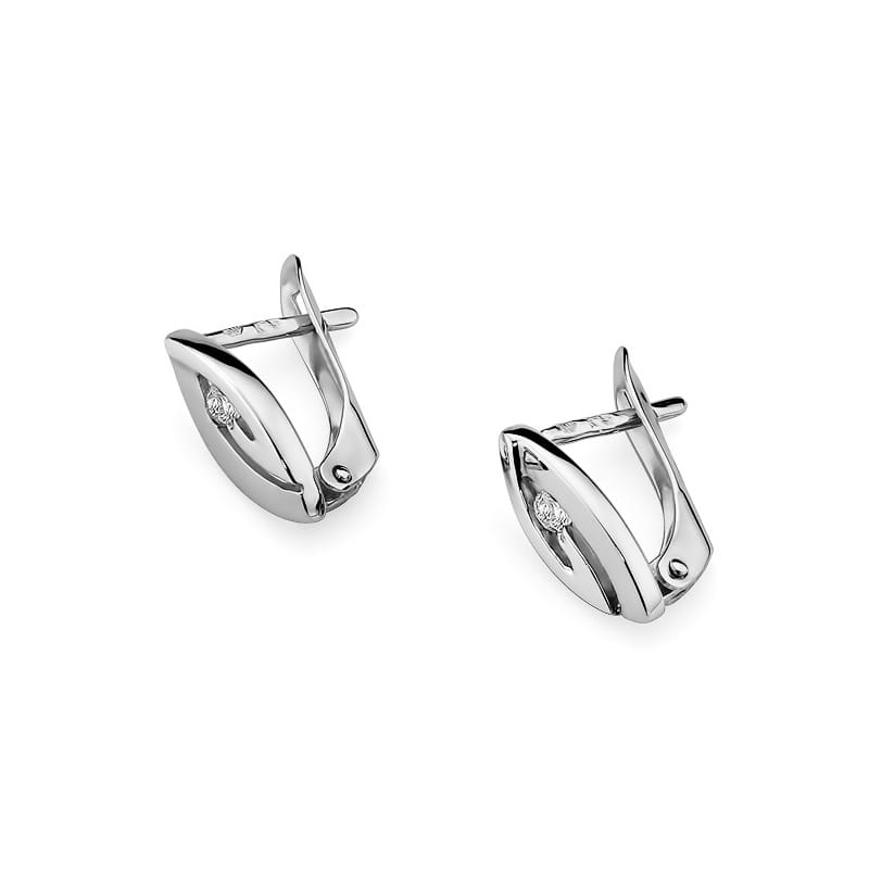 Náušnice KO008 Diamant 2 x 0,05ct biele zlato Au 585/1000 - 1