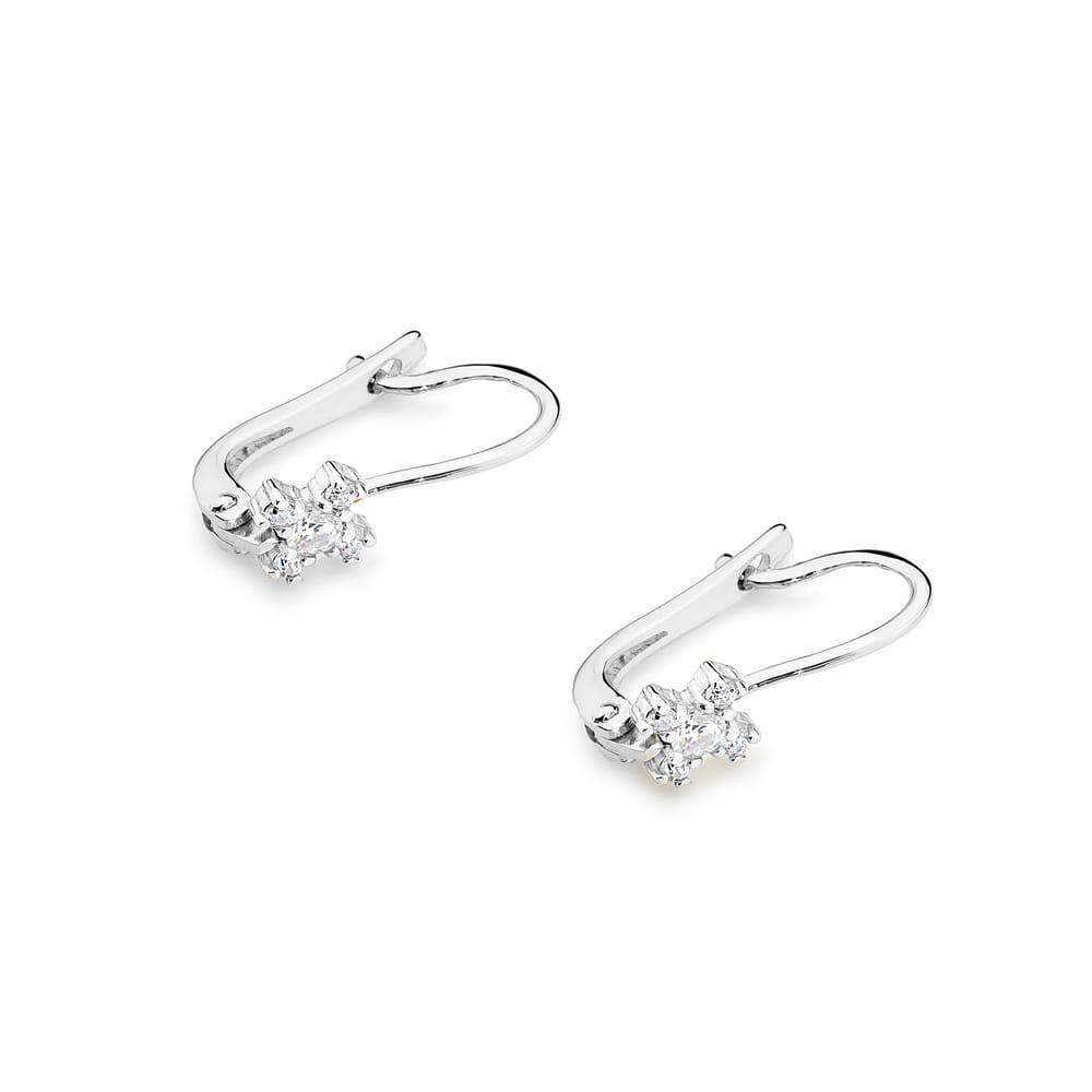 Náušnice KO054 Diamant 2 x 0,05ct biele zlato Au 585/1000 - 1
