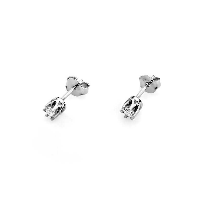 Náušnice K0032 Diamant 2 x 0,08ct biele zlato Au 585/1000 - 1