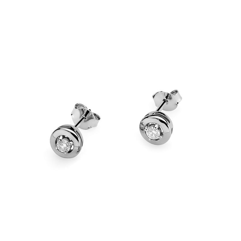 Náušnice KO045 Diamant 2 x 0,08ct biele zlato Au 585/1000 - 1