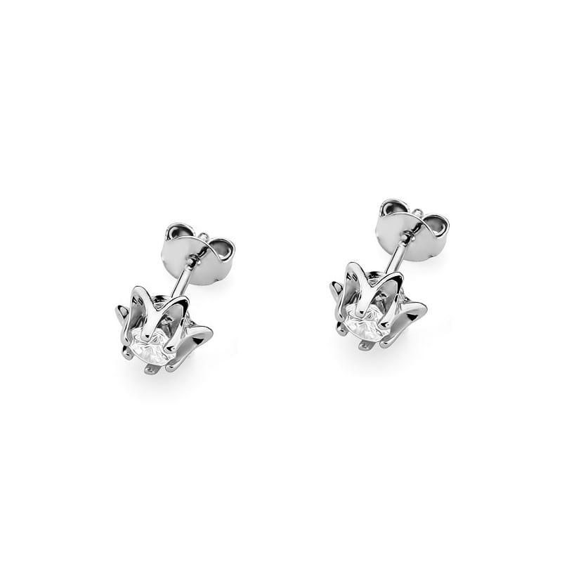 KO152 Diamantové náušnice 2 x 0,20ct biele zlato Au 585/1000 - 1