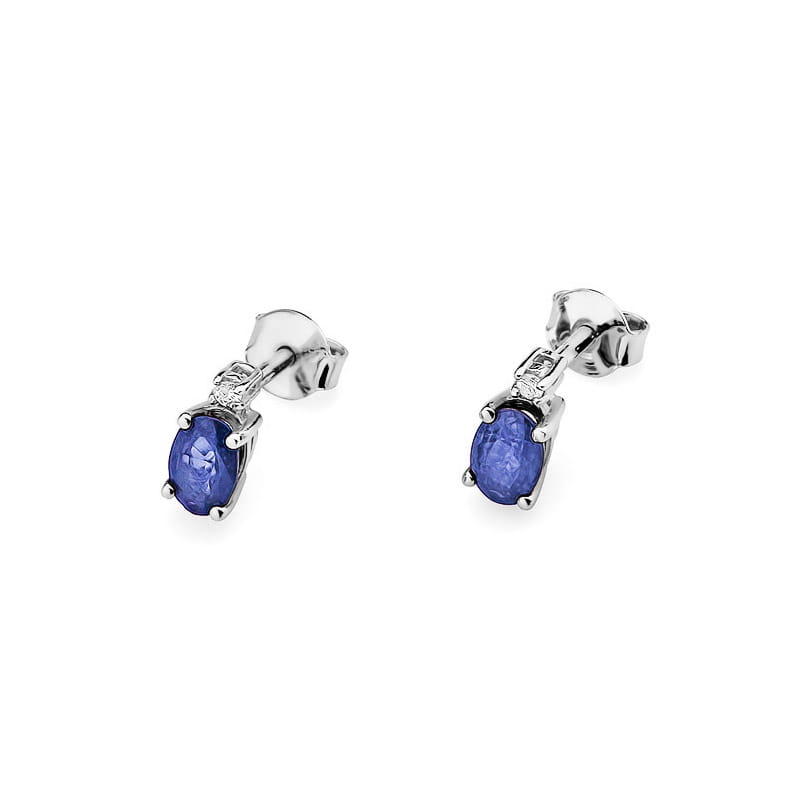 KO001 Tanzanite náušnice 2 x 0,40ct biele zlato Au 585/1000 - 1