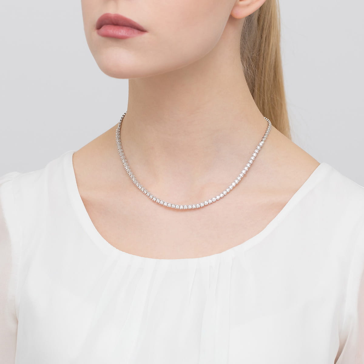 Náhrdelník N35495 s diamantmi z bieleho zlata Au 585/1000 - 1