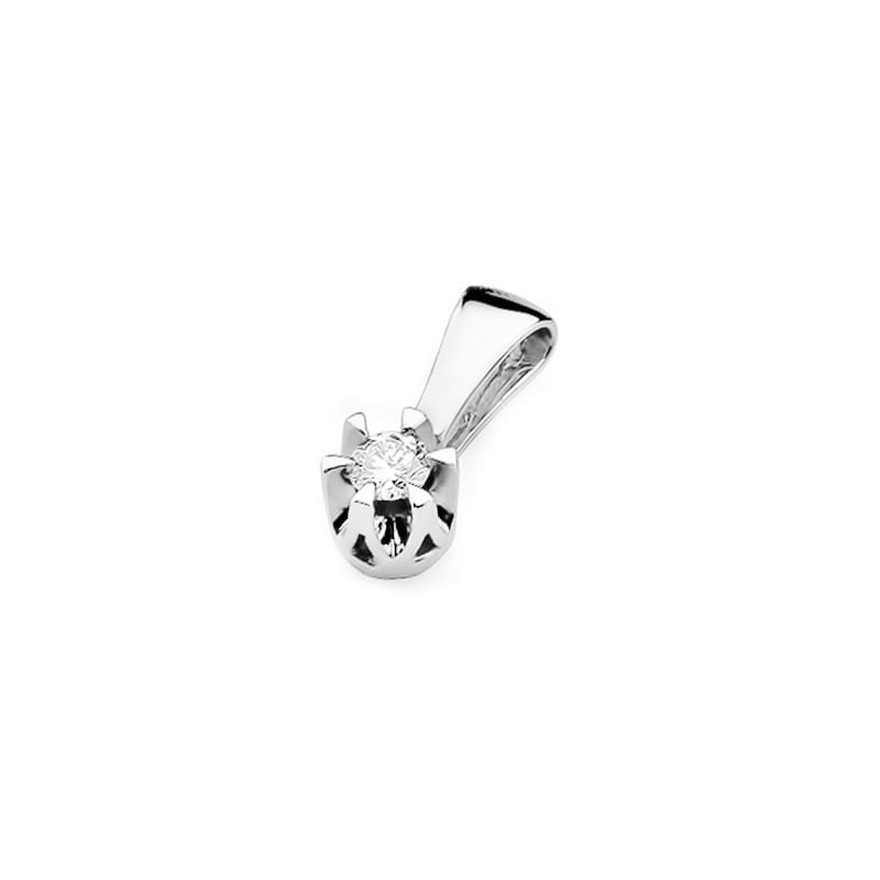 Prívesok Z032 Diamant 0,08ct biele zlato Au 585/1000 - 1