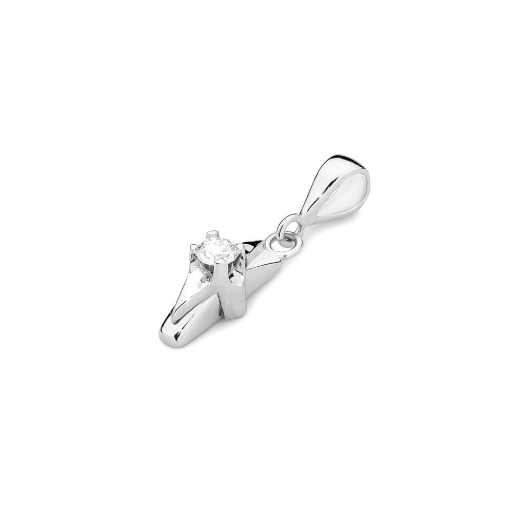 Prívesok Z088 Diamant 0,08ct biele zlato Au 585/1000 - 1