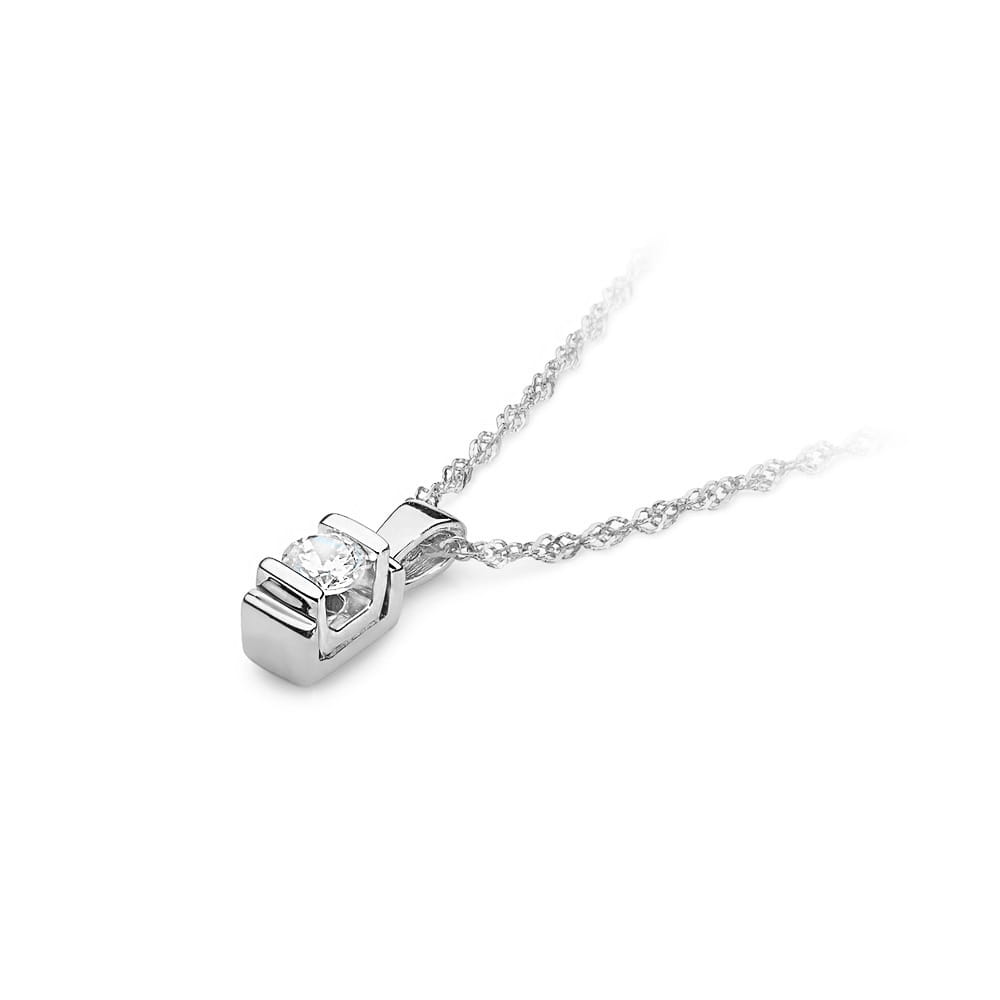 Z343 Diamantový prívesok 0.10ct biele zlato Au 585/1000 - 1